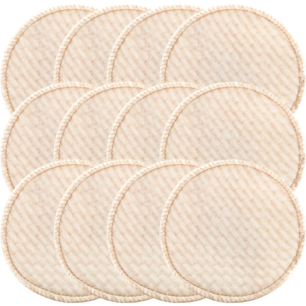 Toyvian 12-Pack Reusable Washable Nursing Pads, Cotton and Polyester, Comfortable and Absorbent