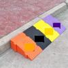 Portable Plastic Ramp, Plastic Curb Ramp, Yellow and Purple, 25 x (40/45) x (16/19) cm (Black, 25 x 45 x 19 cm) view 2