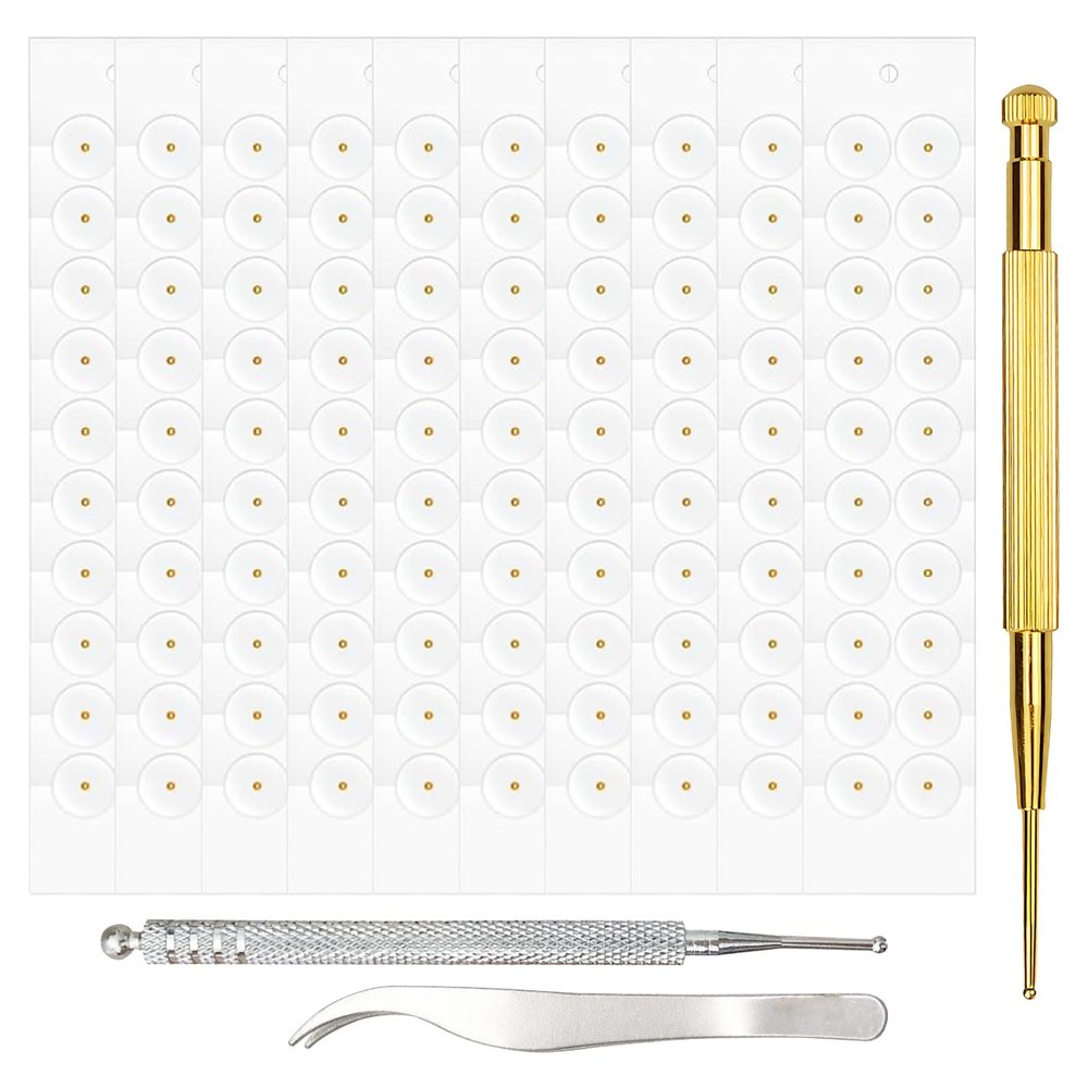 200-Piece Ear Seeds Acupuncture Set with Tweezers and 2 Acupressure Pens