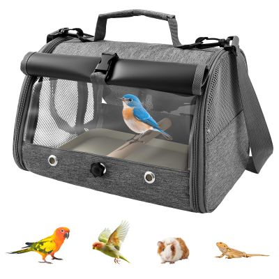 Bird Travel Carrier with Perch and Clear Windows