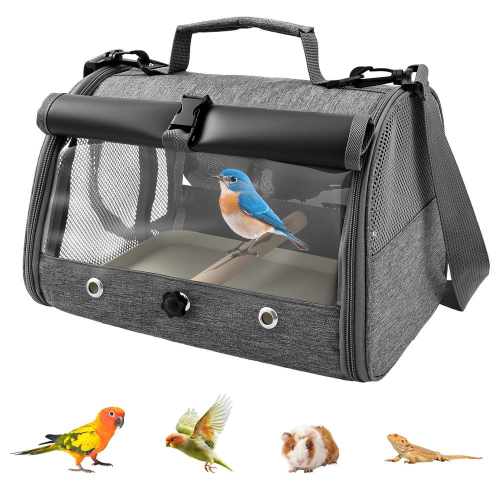 Bird Travel Carrier with Perch and Clear Windows