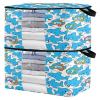 Decor Gift Foldable Under-Bed Toy Storage, Stackable, Blue Dolphin view 2