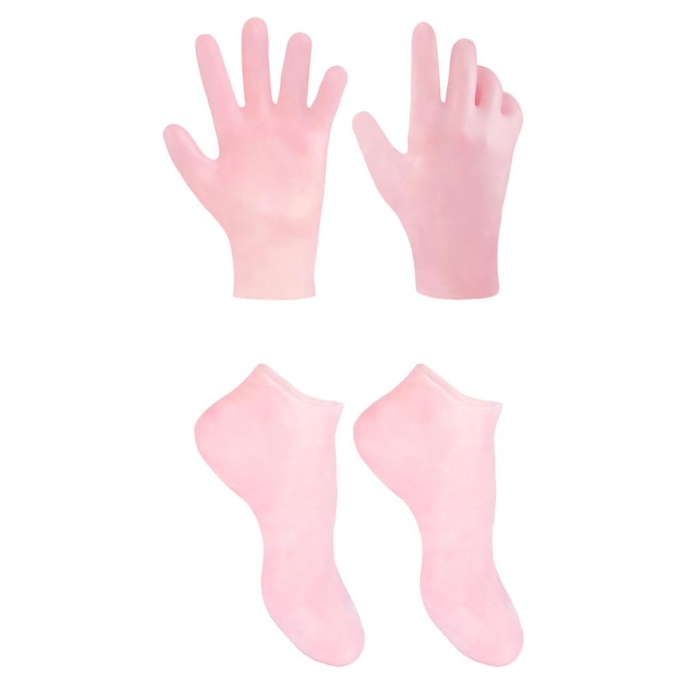 Moisturizing Socks and Gloves, 1 Set, Pink