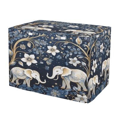 KAAVIYO Floral Elephant Dog and Cat Crate Cover, Waterproof, Indoor/Outdoor