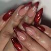 Friendly Glitters Ombre French Manicure Set, Reusable Glitter Fake Nails with Floral Patterns view 2