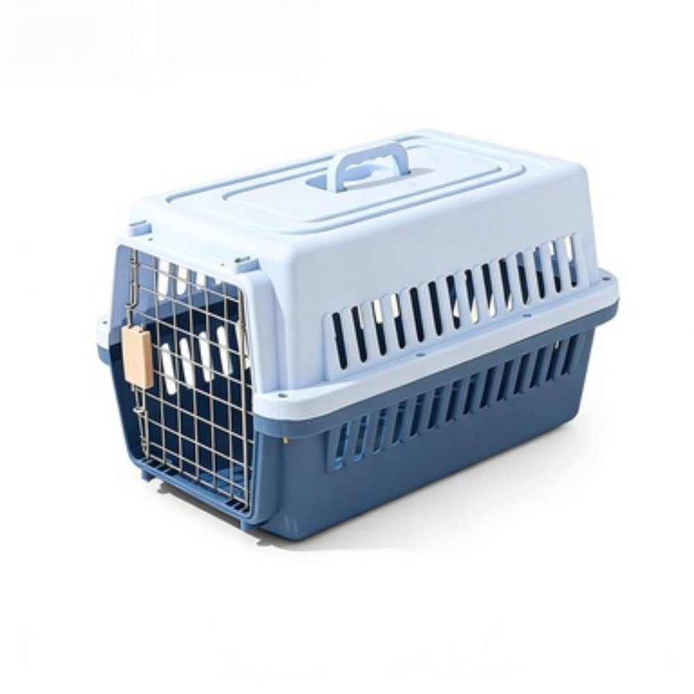 Racocou Plastic Pet Travel Carrier, Gray, 4 kg, 58 x 37 x 37 cm