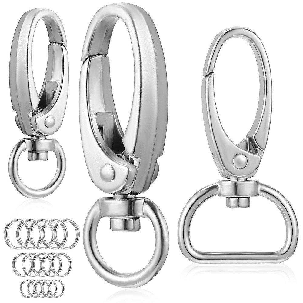 FUOYLOO Zinc Alloy Dog Collar Clips with Wear- and Rust-Resistant Rings, Round Pet Tag Clips for Dog and Cat Collars