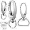 FUOYLOO Zinc Alloy Dog Collar Clips with Wear- and Rust-Resistant Rings, Round Pet Tag Clips for Dog and Cat Collars view 1
