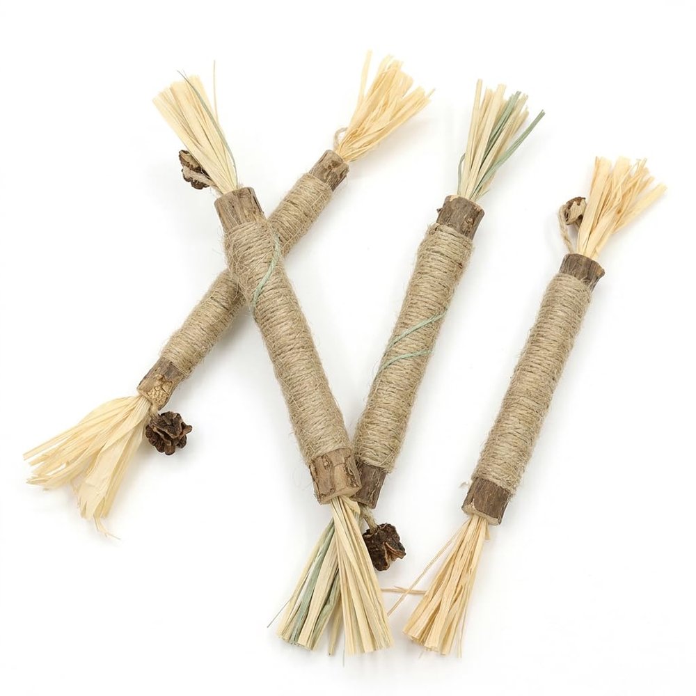 4 Pack Thick Matatabi Sticks with Raffia