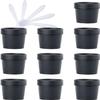 Cosmetic Jars, 10 Plastic Storage Containers with Inner Inserts, 1.7 oz, Black, with 5 Spatulas view 1