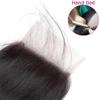 Weeybay Straight Human Hair 4x4 Lace Closure, Free Part, Pre-Bleached Knots, Natural Black #1B, 24 in view 2