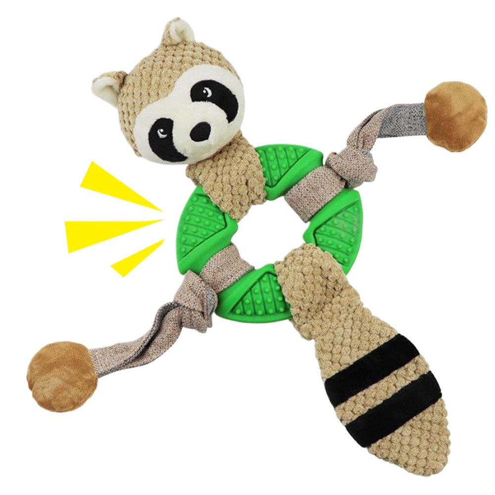 Generic Puppy Squeaky Plush Tug Rope with Animal Design