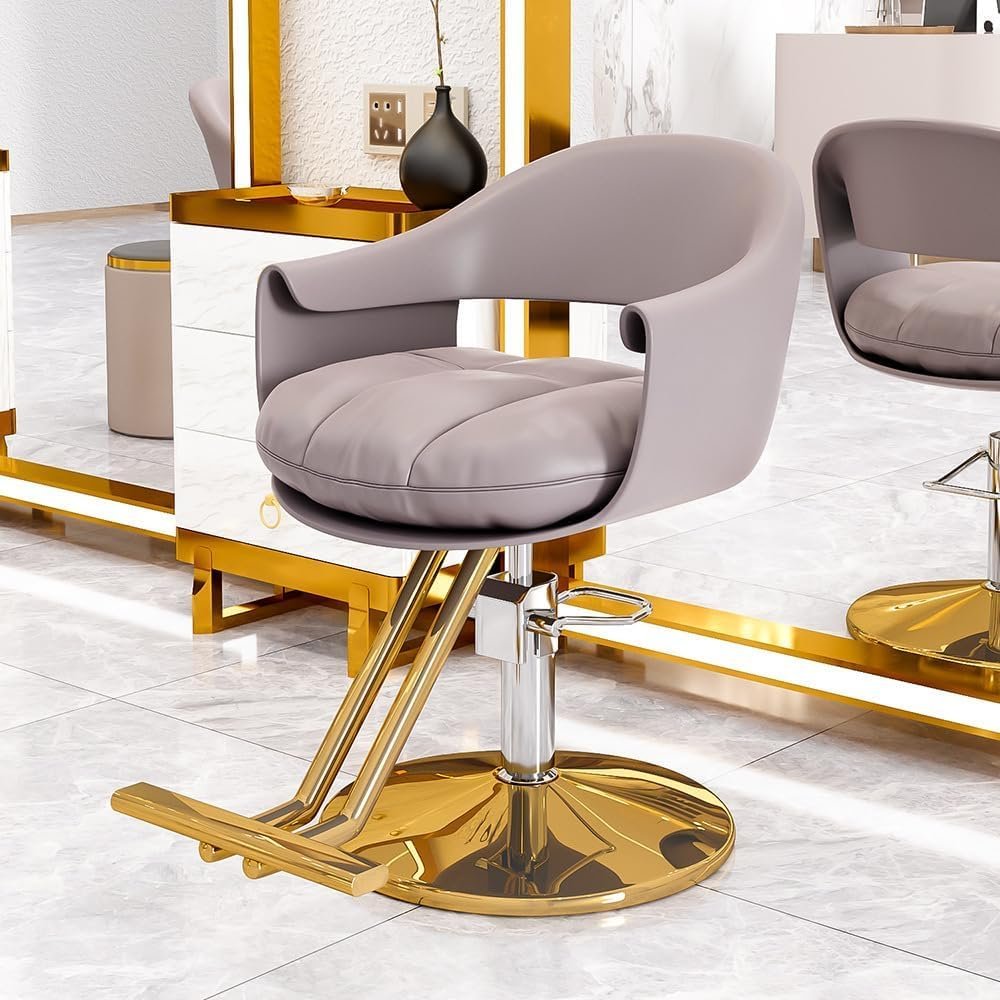 Professional Salon Chair with Hydraulic Pump, 360-Degree Rotation, Adjustable Grooming Equipment for Hairdressing Services