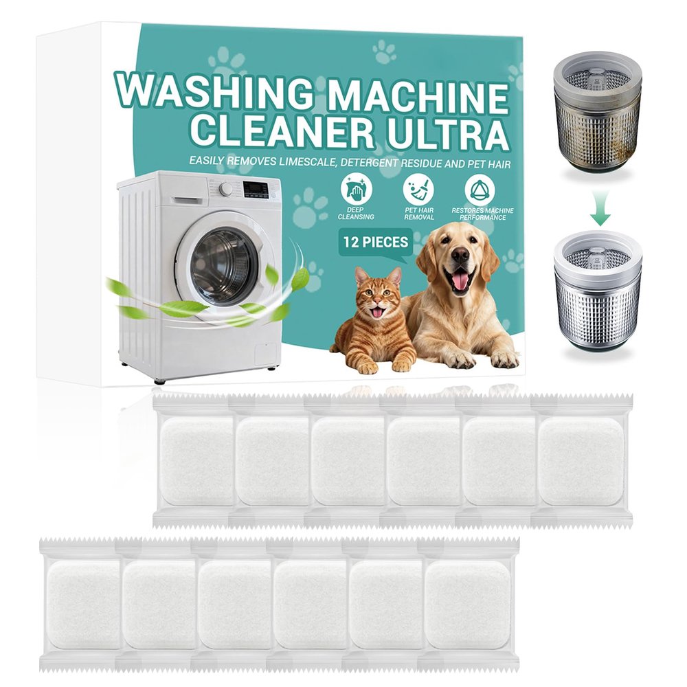 KUIRUNRX Washing Machine Cleaner Tablets, 12-Pack Descaling Effervescent Tablets