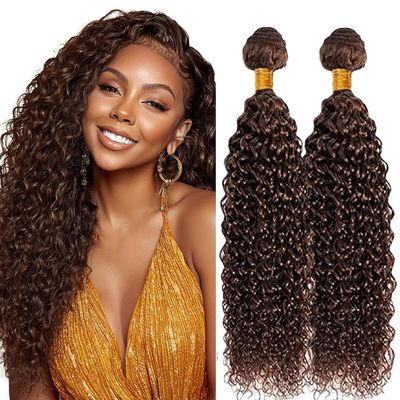 Lakaisa Curly Wave Chocolate Brown Human Hair Extensions, 2 Bundles, 16 Inches