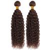 Lakaisa Curly Wave Chocolate Brown Human Hair Extensions, 2 Bundles, 16 Inches view 2