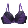 Generic Women's Sexy Lace Underwire Bra with Front Buttons, Shaping Cups, Adjustable Straps, Purple, 95F view 1