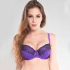 Generic Women's Sexy Lace Underwire Bra with Front Buttons, Shaping Cups, Adjustable Straps, Purple, 95F view 3