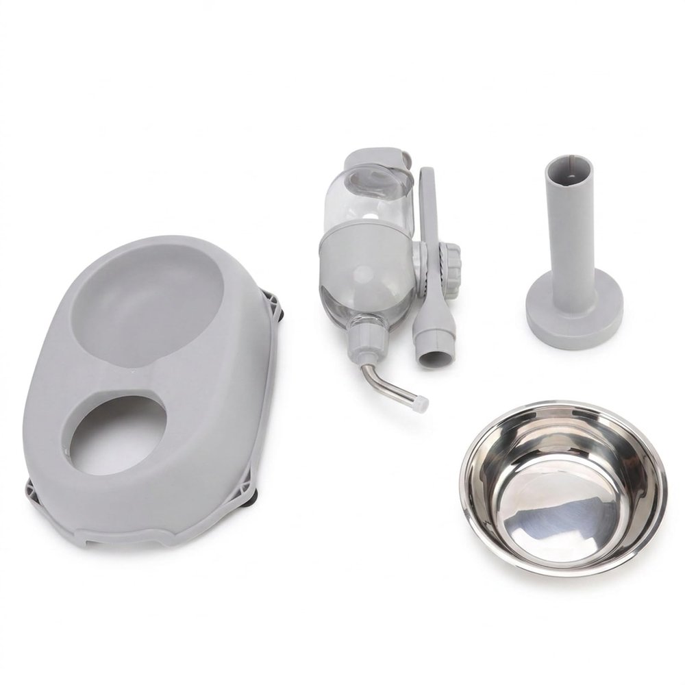 SustVita Pet Water Dispenser with 500 mL Bottle, Adjustable Bowl and Removable Stand