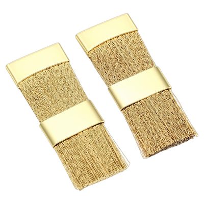 TIKATARER Nail Art Bit Cleaning Brushes, Gold Copper Wire, 6 cm, 2-Pack