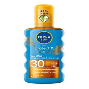 NIVEA Sun Protect & Bronze Sunscreen Oil SPF 30, 200 ml (1 Pack)