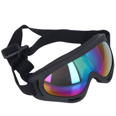 Xiuganpo UV Protection Dog Goggles for Large Dogs, Adjustable PC + PVC, Black Frame with Color Lens Film