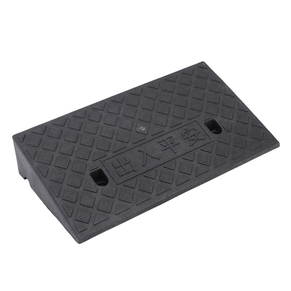 UPALDHOU Curb Ramp, Black PVC, 2,200 lb Capacity, Textured Surface, 19.69 x 10.63 x 4.72 in