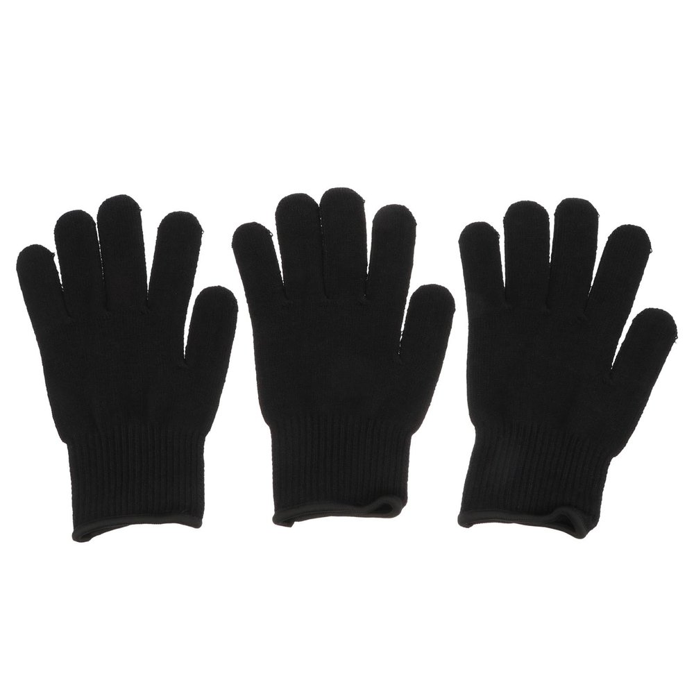 Healeved Heat-Resistant Protective Gloves, 3-Pack, Black Cotton