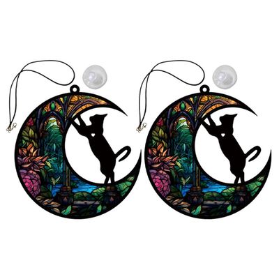 LALAFINA 2-Pc. Colorful Acrylic Cat Hanging Ornaments