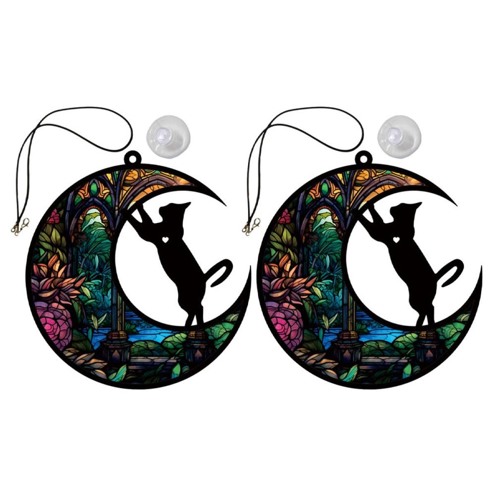 LALAFINA 2-Pc. Colorful Acrylic Cat Hanging Ornaments