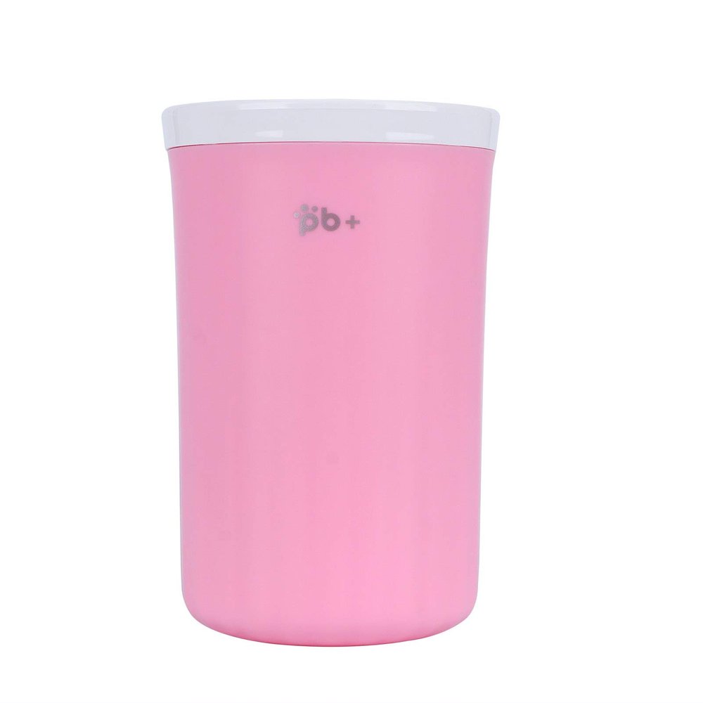 Removable Rotating Dog Paw Cleaner Cup with Double-Row Brushes, Pink