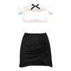 ZWCHGJ Secretary Outfit, Lingerie, Cheeky Cutout Tube Top, Crop Top and Fitted Mini Dress, Office Lady Role-Play Costume, 2-Piece Uniform with G-String view 2