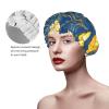 Golden Ginkgo Waves Waterproof Reusable Shower Cap for Women view 4