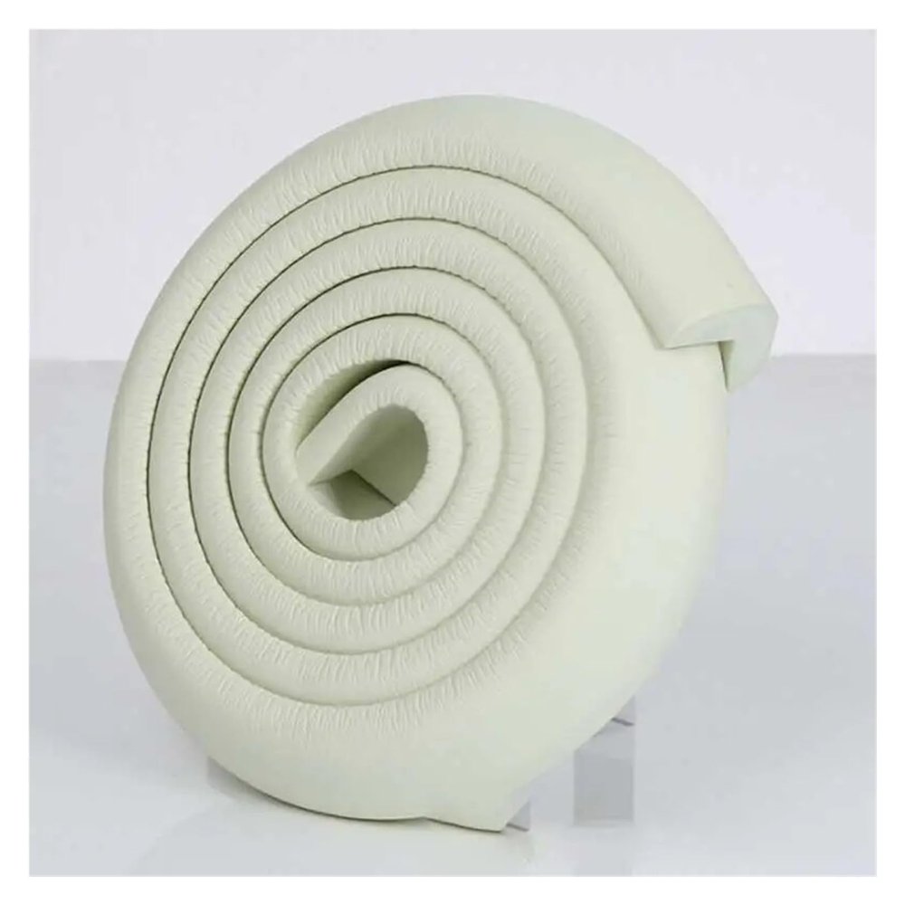 2 m Soft Foam Table Corner Safety Bumper Strip, Self-Adhesive Edge Protector, White