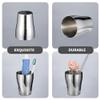 Stainless Steel Toothbrush Cup, Reusable Mouthwash Holder with Stable Base, Silver, 10 x 10 x 8 cm, 500 ml view 2
