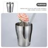 Stainless Steel Toothbrush Cup, Reusable Mouthwash Holder with Stable Base, Silver, 10 x 10 x 8 cm, 500 ml view 4