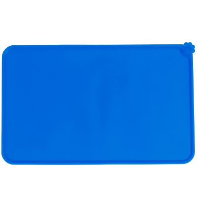 Silicone Pet Feeding Mat, Waterproof, Non-Slip, 47x29 cm, Soft Feeding Pad for Dogs and Cats - Easy to Clean, High Temperature Resistance, Practical for Everyday Use (Blue)