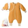 Mababu Baby Sleeping Bag with Feet, 0.5 TOG, 100% GOTS Organic Cotton, Removable Sleeves, Fold-Over Cuffs, Caramel, 68/74 view 1