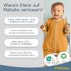 Mababu Baby Sleeping Bag with Feet, 0.5 TOG, 100% GOTS Organic Cotton, Removable Sleeves, Fold-Over Cuffs, Caramel, 68/74 view 2