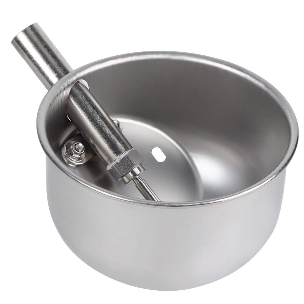 Round Stainless Steel Automatic Drinking Bowl for Piglets and Farm Pigs, 21 cm