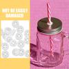 Silicone Straw Hole Plugs for Mason Jar Lids, White view 4