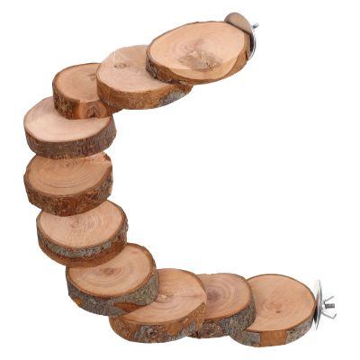 HOOWIFFY Wooden Bird Toy, Wear-Resistant Climbing Ladder with Hard Texture for Parrots and Budgies