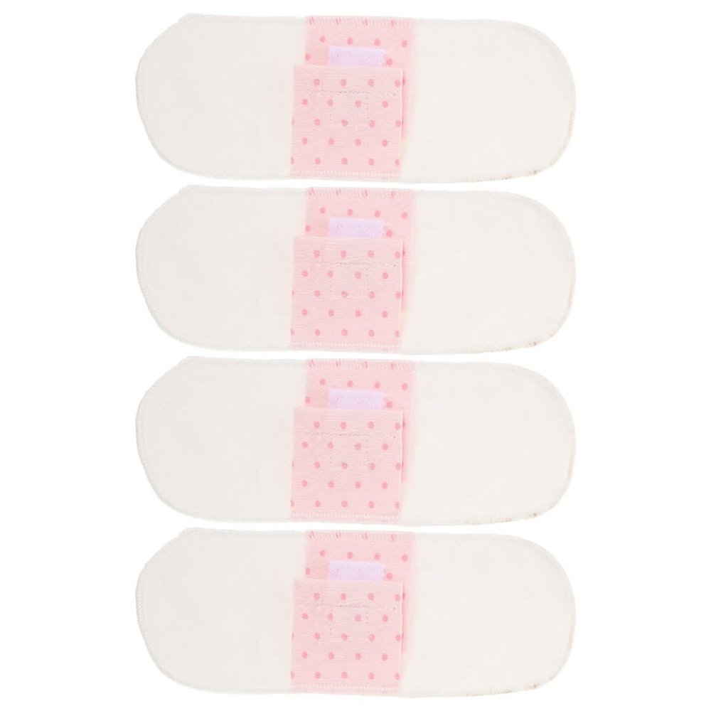 CORHAD 4-Pack Washable Cotton Menstrual Pads, Soft and Breathable, Reusable Panty Liners for Women, Pregnancy and Postpartum