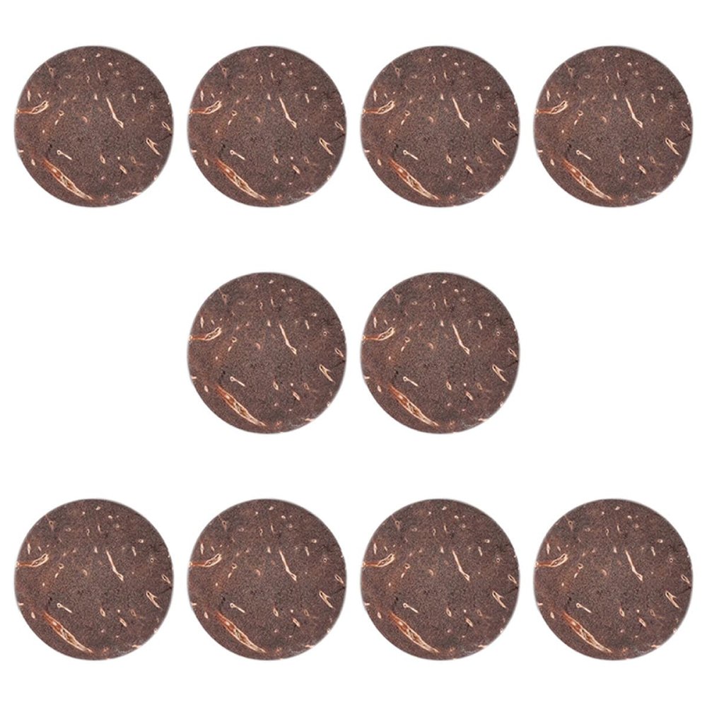 GLEAVI 10 Polished Brown Round Coconut Shell Wood Discs for Aquarium Decor and DIY Model Making