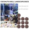 GLEAVI 10 Polished Brown Round Coconut Shell Wood Discs for Aquarium Decor and DIY Model Making view 3