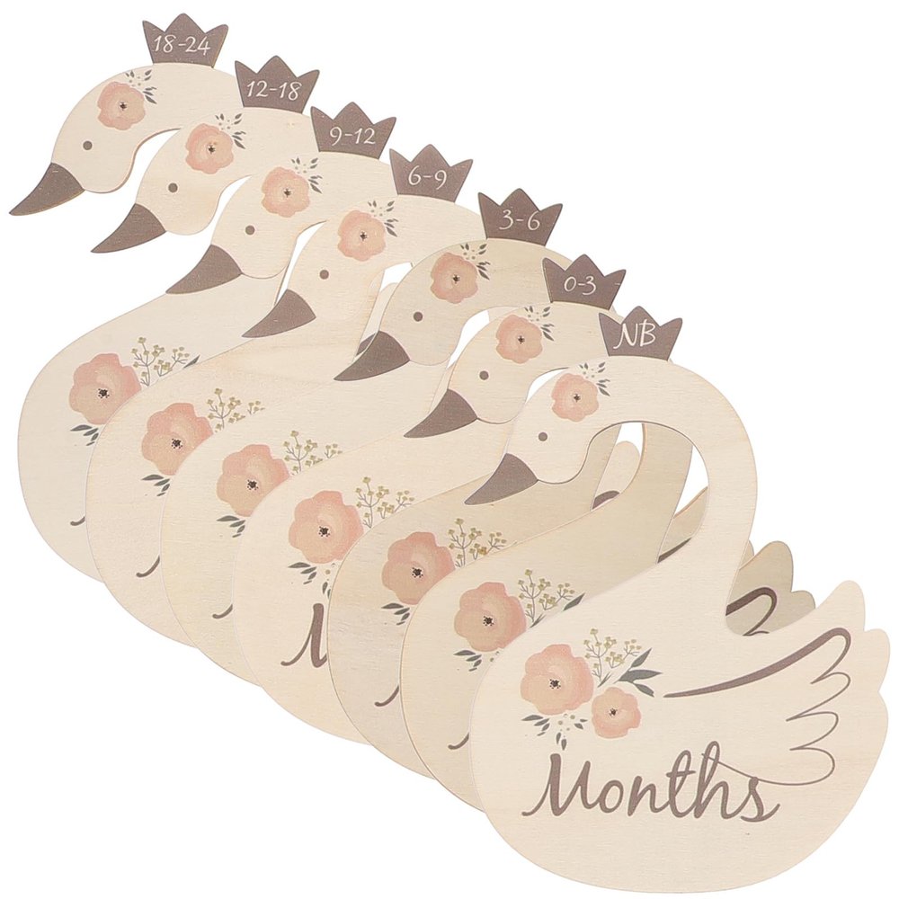 Swan Closet Dividers for Baby Clothes Hangers, 7-Piece Set