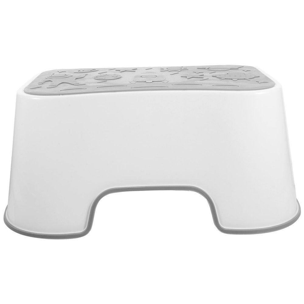 TOPPERFUN White Toilet Step Stool Made of Sturdy PP with Non-Slip Feet and Elegant Design for Bathrooms and Accessible Living