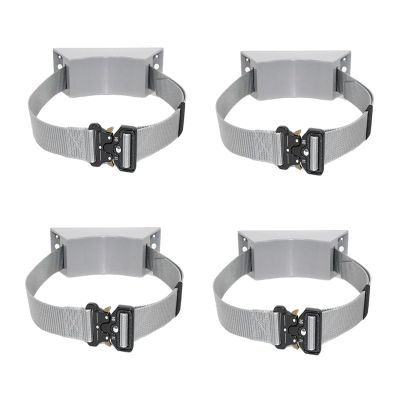 Wall-Mounted Gas Cylinder Holder for Propane and Oxygen Tanks, 10/8/6/4/2-Pack with Adjustable 40-Inch Strap (Gray, 4-Pack)