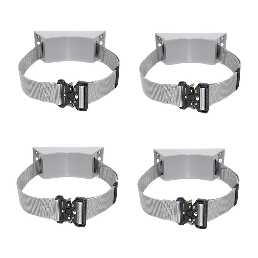 Wall-Mounted Gas Cylinder Holder for Propane and Oxygen Tanks, 10/8/6/4/2-Pack with Adjustable 40-Inch Strap (Gray, 4-Pack)