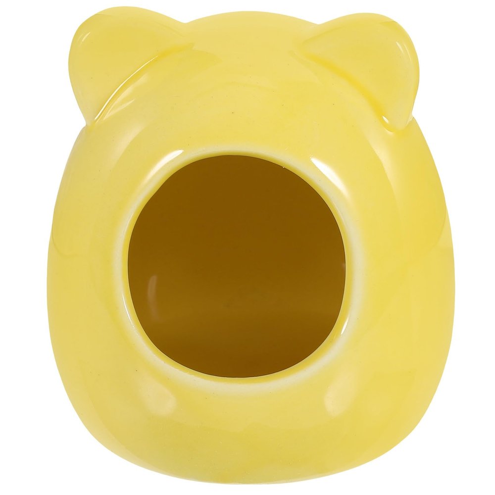 Amosfun Ceramic Hamster Hideout for Dwarf Hamsters and Guinea Pigs, Yellow